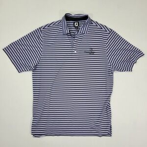 Footjoy Men's Polo‎ Shirt Golf Purple Black Striped Performance Size Medium